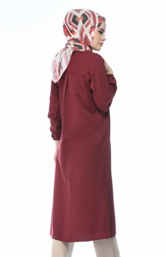 Yırtmaclı Uzun Tunik 5267-03 Bordo