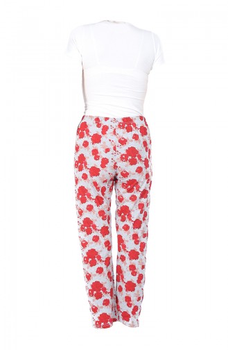 Pantalon Pyjama Pour Femme 27122 Rouge Gris 27122