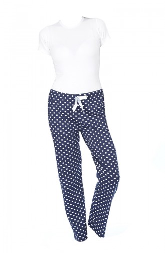 Women´s Sleepwear Pants Navy Blue White 27132