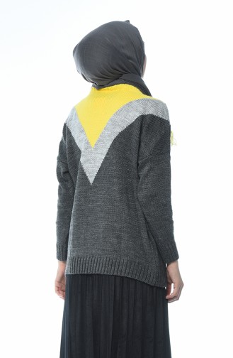 Tasseled Tricot Sweater Anthracite 8035-12