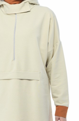 Velcro Zipper Tracksuit Set Beige 19025-05