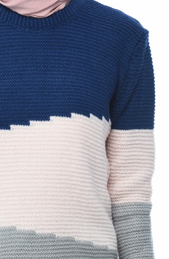 Tricot Sweater Navy Blue Powder 8023-03