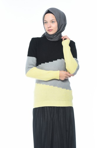 Tricot Sweater Black Yellow 8023-06