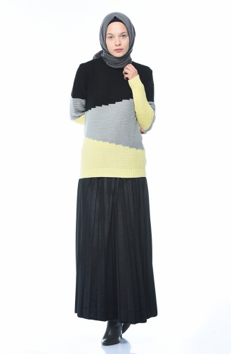 Tricot Sweater Black Yellow 8023-06