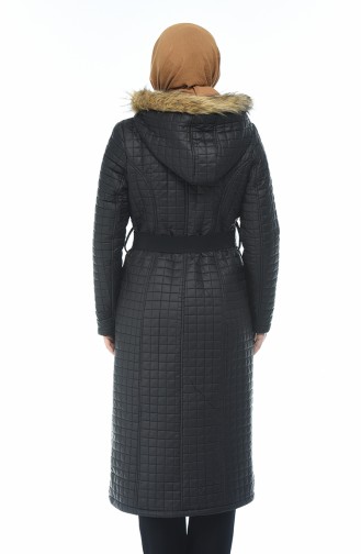 Big Size Quilted Coats Black 9010-01