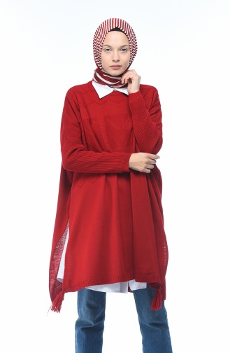 Poncho Tricot 8002-09 Rouge 8002-09