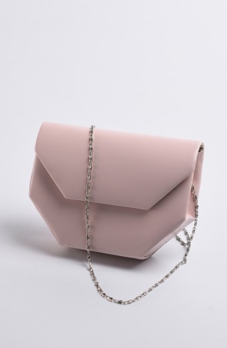 Women Leather Evening Bag Powder 0507-01