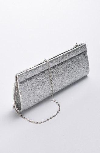 Women´s Sand Silvery Evening Bag Silver Gray 0508-01
