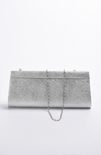 Womens Crystal Evening Bag Silver Gray 0508-02