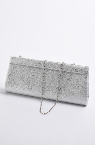 Womens Crystal Evening Bag Silver Gray 0508-02