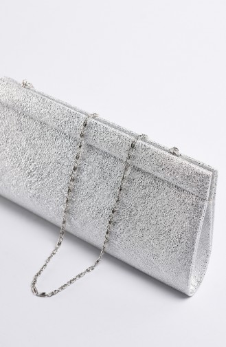 Womens Crystal Evening Bag Silver Gray 0508-02