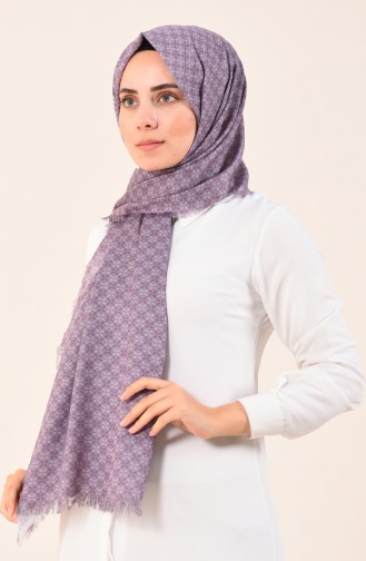 Karaca Patterned Cotton Shawl Lilac 90613-03