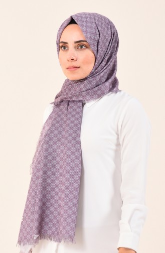 Karaca Patterned Cotton Shawl Lilac 90613-03