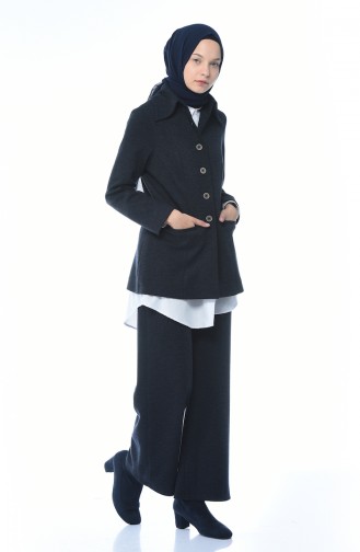 Düğmeli Ceket Pantolon İkili Takım 5009-03 Lacivert 5009-03