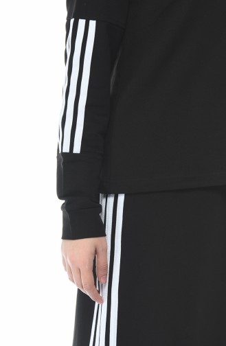 Sports Blouse Skirt Double Set Black 9110-01