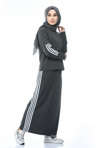 Sports Blouse Skirt Double Set Anthracite 9110-03
