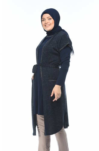 Dantelli Tunik Hırka İkili Takım 7K3709400-01 Lacivert