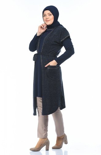 Dantelli Tunik Hırka İkili Takım 7K3709400-01 Lacivert