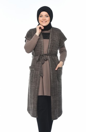 Dantelli Tunik Hırka İkili Takım 7K3709400-02 Sütlü kahve