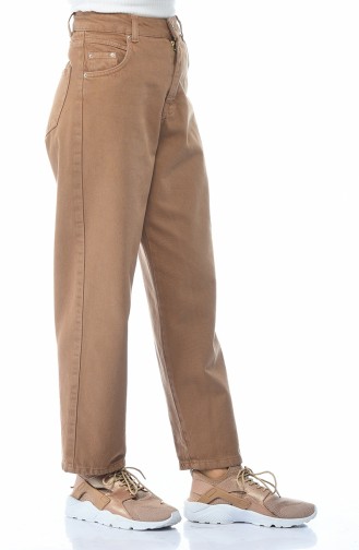 Pocket Jeans Pants Cinnamon Color 2599-03