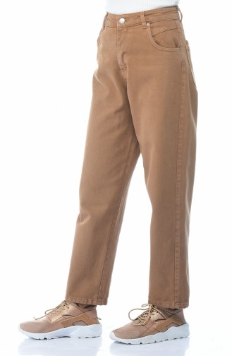 Pocket Jeans Pants Cinnamon Color 2599-03
