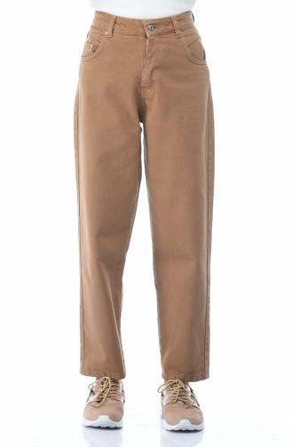 Pocket Jeans Pants Cinnamon Color 2599-03