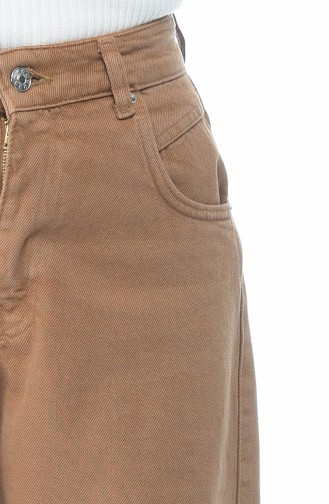 Pocket Jeans Pants Cinnamon Color 2599-03