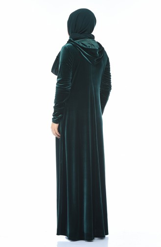 Robe Velours Grande Taille 1916-02 Vert emeraude 1916-02