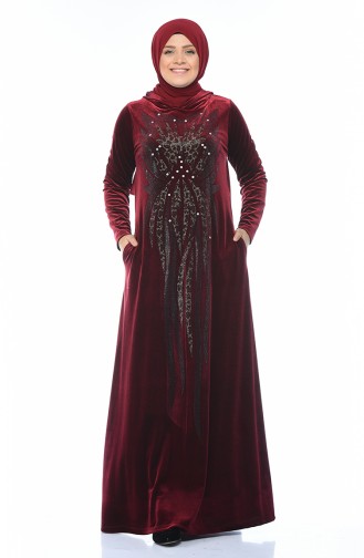 Robe Velours Grande Taille 1916-04 Bordeaux 1916-04