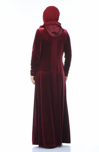 Robe Velours Grande Taille 1916-04 Bordeaux 1916-04