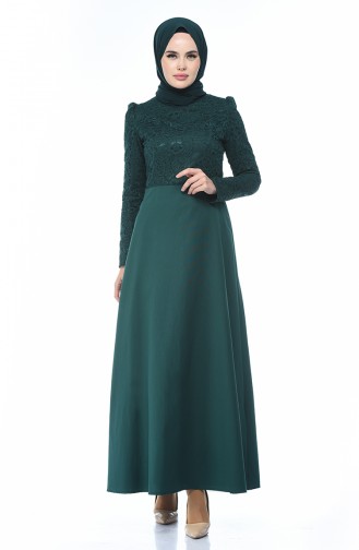 Robe à Dentelle 3104-02 Vert emeraude 3104-02