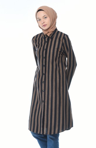 Striped Winter Tunic Brown 5421-01