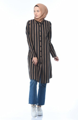 Striped Winter Tunic Brown 5421-01