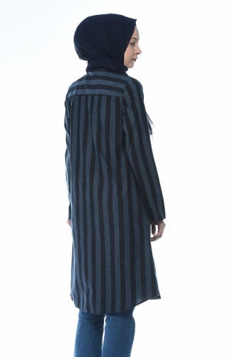 Striped Winter Tunic Navy Blue 5421-02