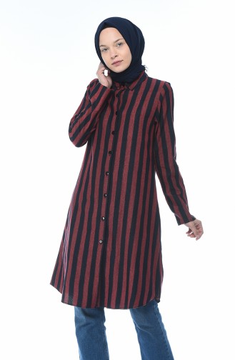 Striped Winter Tunic Bordeaux 5421-03