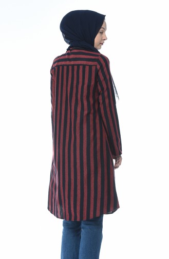 Striped Winter Tunic Bordeaux 5421-03