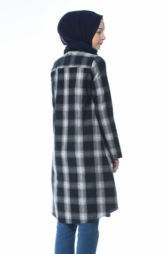 Plaid Patterned Winter Tunic Gray 5422-04