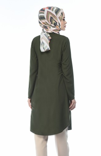 Buttoned Viscose Tunic Green 3158-16