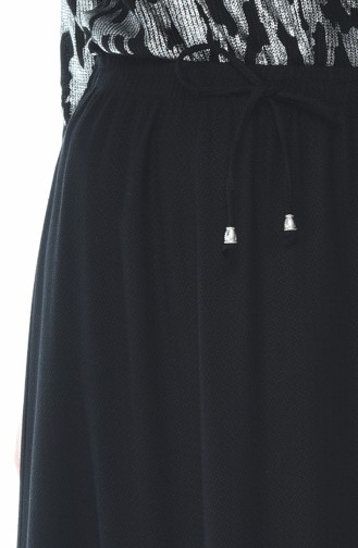 Waist Elastic Skirt Black 1141-01