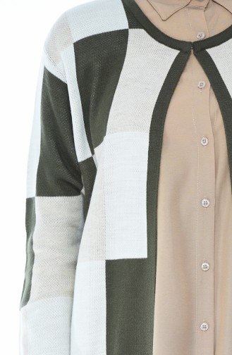 Tricot Long Cardigan Khaki 2272-01