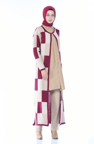 Tricot Long Cardigan Bordeaux 2272-04