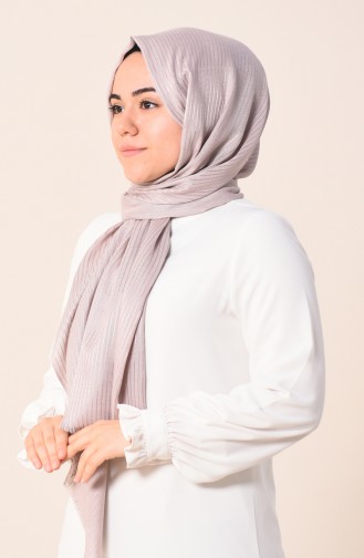 Stripe Patterned Seasonal Shawl Beige 470-107