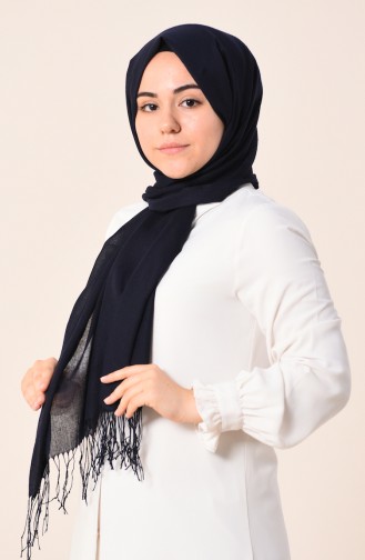 Plain Cotton Shawl Navy Blue 490-102