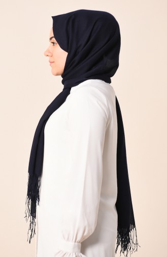 Plain Cotton Shawl Navy Blue 490-102