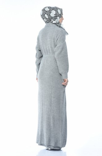 Triko Hırka Elbise İkili Takım 1051-04 Gri 1051-04