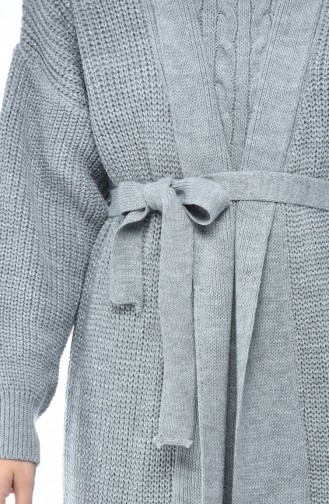 Tricot Cardigan Dress Double Set Gray 1051-04