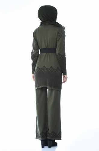 Tricot Tunic Trousers Double Set Khaki 2268-05