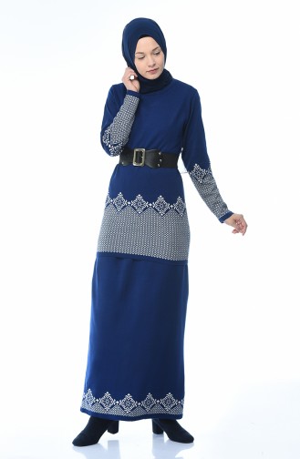 Triko Tunik Etek İkili Takım 2269-04 İndigo 2269-04