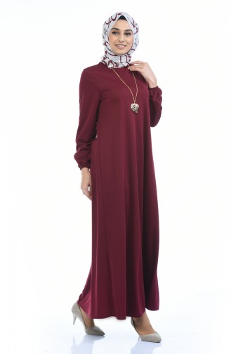 Claret red İslamitische Jurk 0103-01