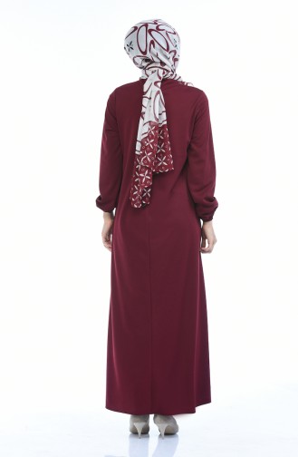 Claret Red Hijab Dress 0103-01
